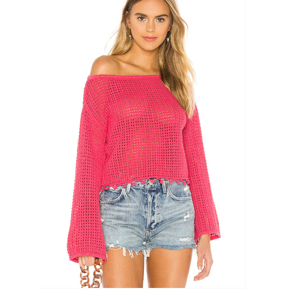 Tularosa x Revolve Sweater Women Small Pink Knit Topanga Sweater A2 - Picture 1 of 10